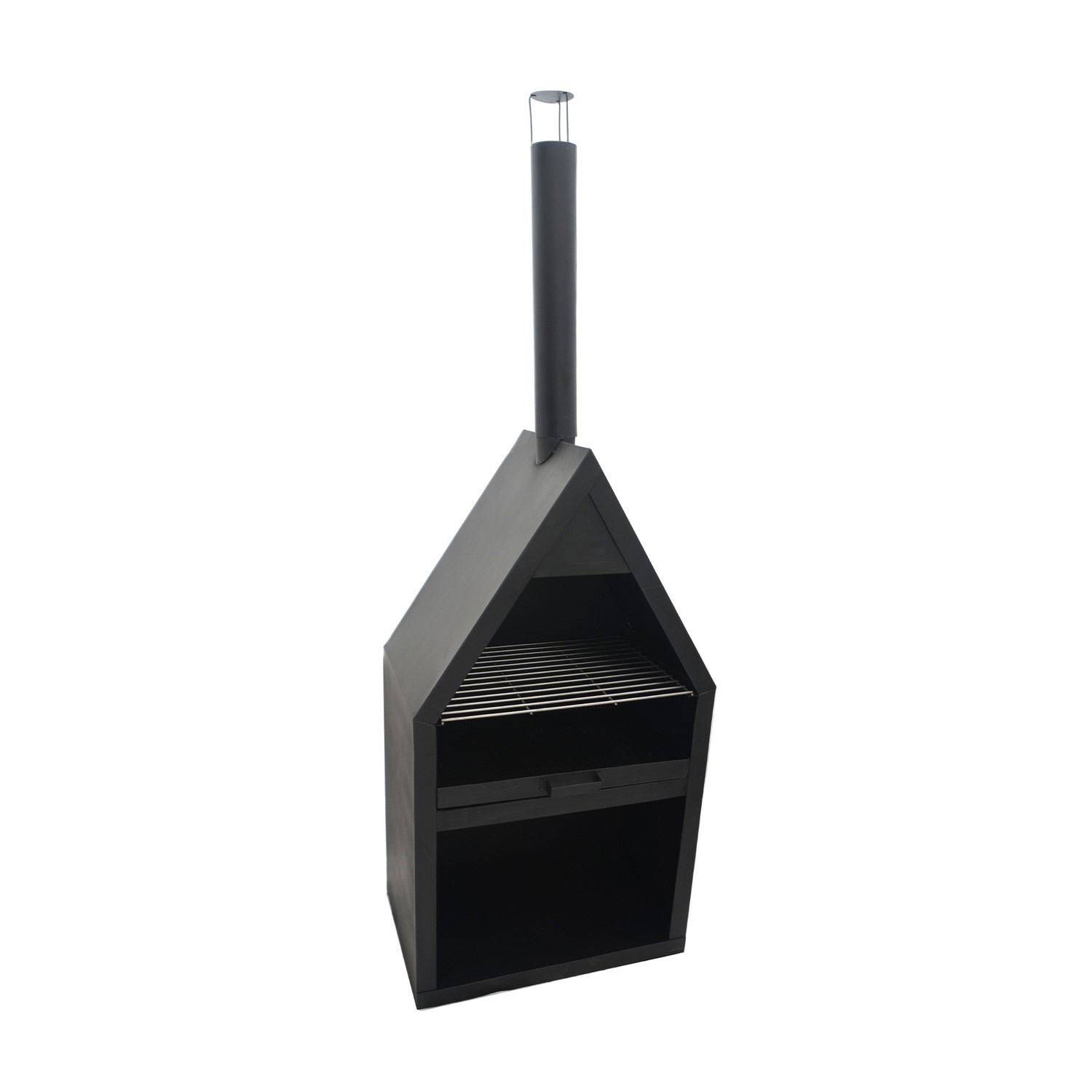 Read more about Ivyline outdoor henley fireplace black with grill iron